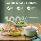 Batterie de cuisine et ustensiles de cuisson en granit de 30 pièces, ensemble de poêles de cuisson, ensemble de casseroles et poêles antiadhésives