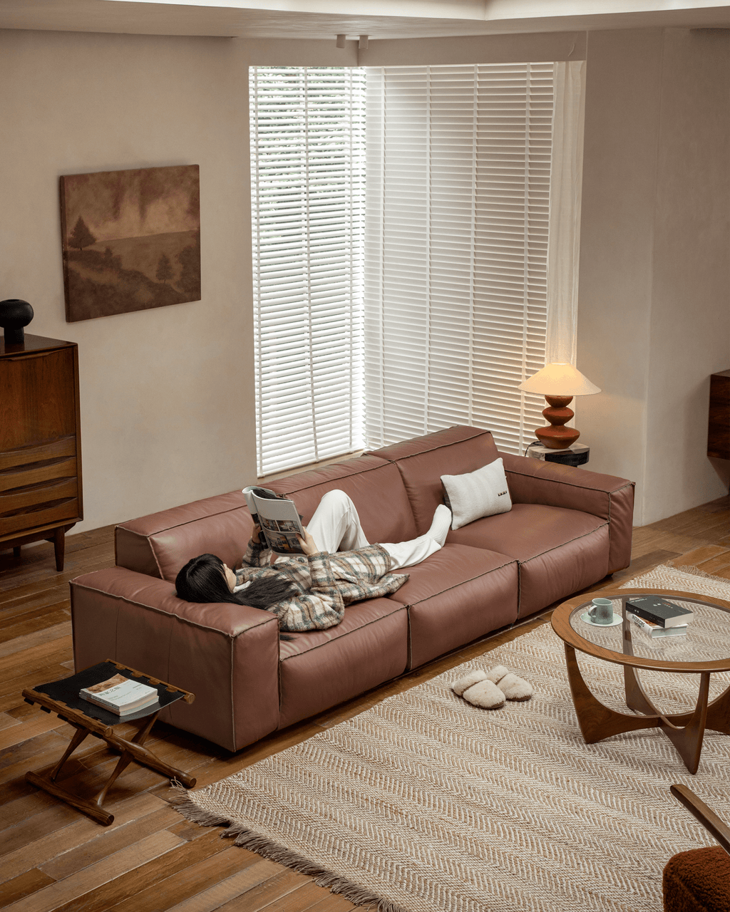 Canapé d'angle en cuir Botan