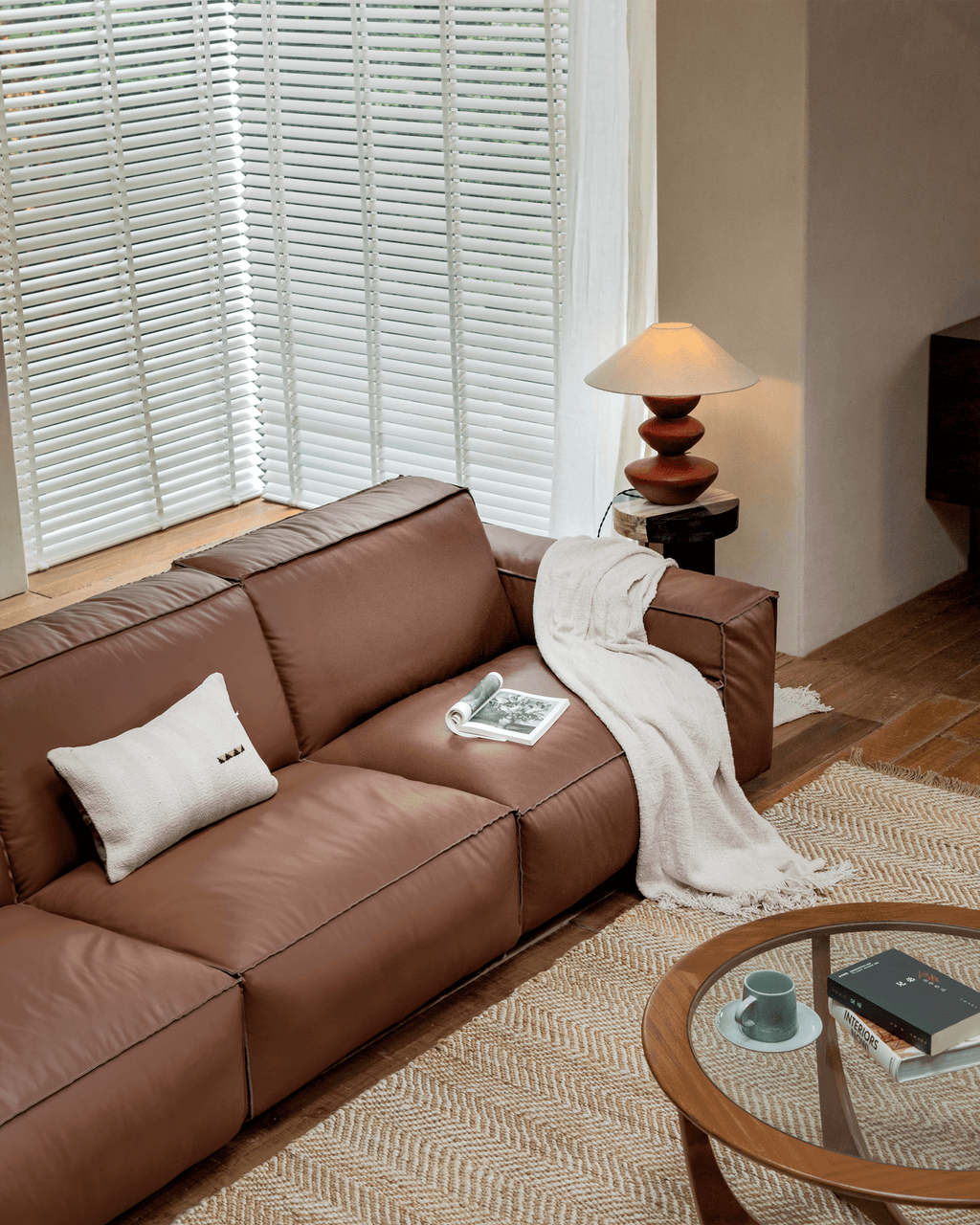 Canapé d'angle en cuir Botan