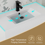 Ensemble de meuble-lavabo Wavy Line 30/36/48 avec lavabo et robinet
