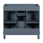 Meuble-lavabo moderne de 36 po avec lavabo supérieur et armoire à miroir, 2 portes et 2 tiroirs