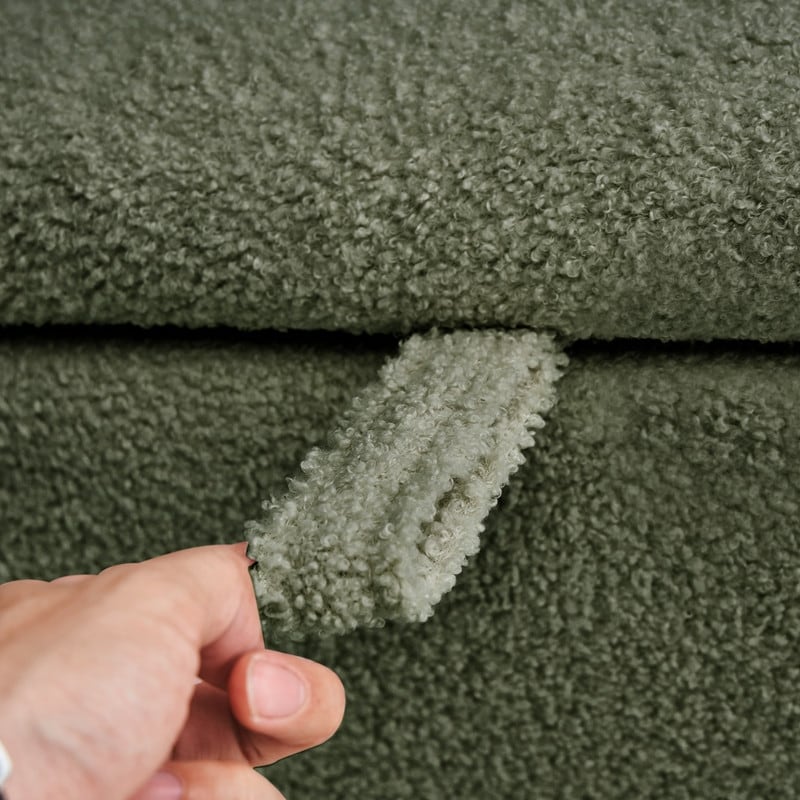 Banc ottoman de rangement en sherpa blanc cassé, repose-pieds, pour salon, chambre à coucher, pieds en bois