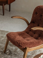 Fauteuil lounge Arc en peau de mouton retournée