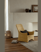 Fauteuil lounge coulissant en rotin