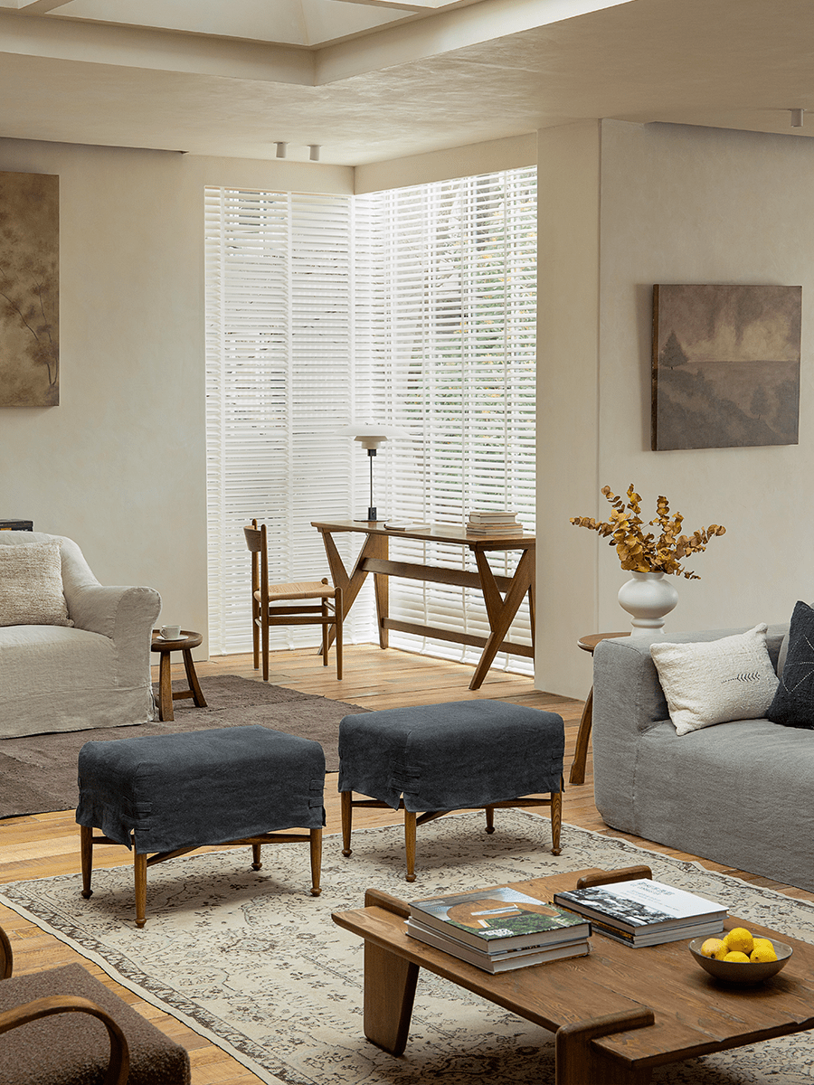 Tabouret à housse Crabby