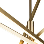 Lustre LED moderne en aluminium noir/doré, plafonnier linéaire Spoutnik pour salon/salle à manger/cuisine