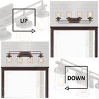 Applique de salle de bain vintage à 4, 5 ou 6 lampes