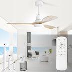 Ventilateur de plafond à LED intégré 48 et 52 pouces avec lumière et télécommande, moteur CC réversible