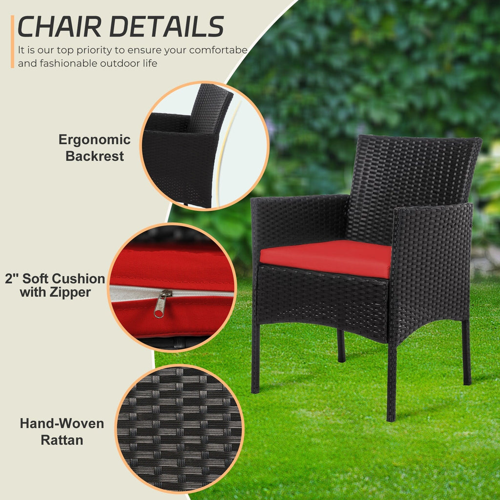 Ensemble de 4 meubles de jardin en osier, sectionnel et en rotin avec coussins