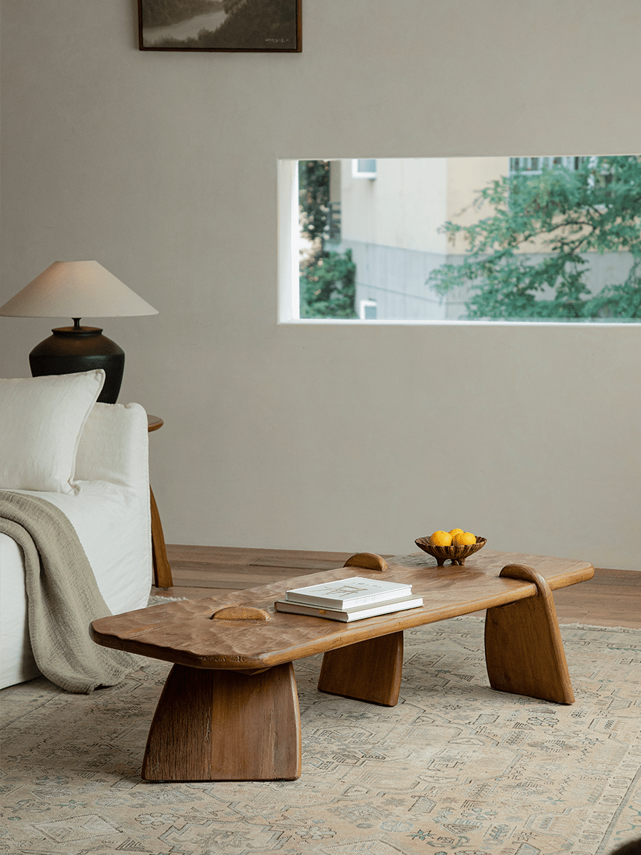 Table basse rustique en bois flotté