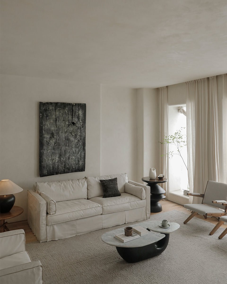 Canapé en cuir à jupe