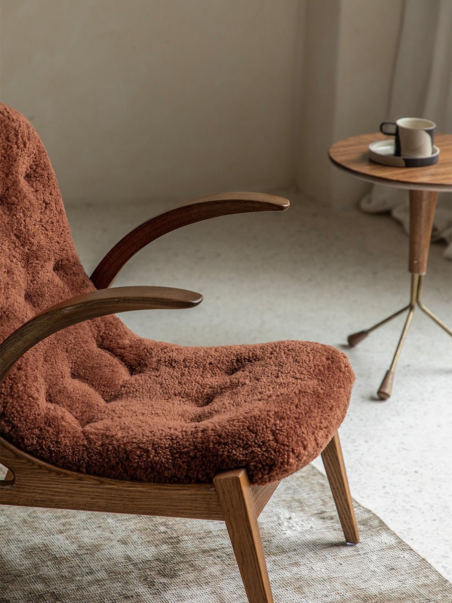 Fauteuil lounge Arc en peau de mouton retournée