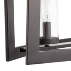 Lustre rectangulaire en verre vintage à 5 lumières pour îlot de cuisine industriel moderne du milieu du siècle