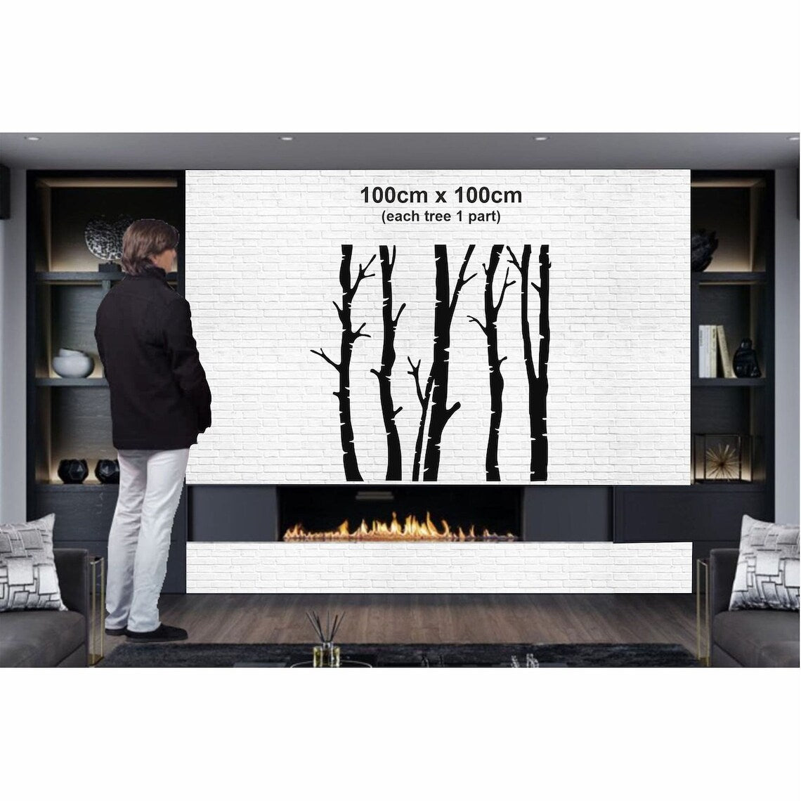 5 décorations murales en métal représentant des arbres secs pour la maison et l'extérieur