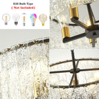 Lustre tambour rond moderne à 5 lumières, lustre semi-encastré classique, suspension pour îlot de cuisine et salle à manger