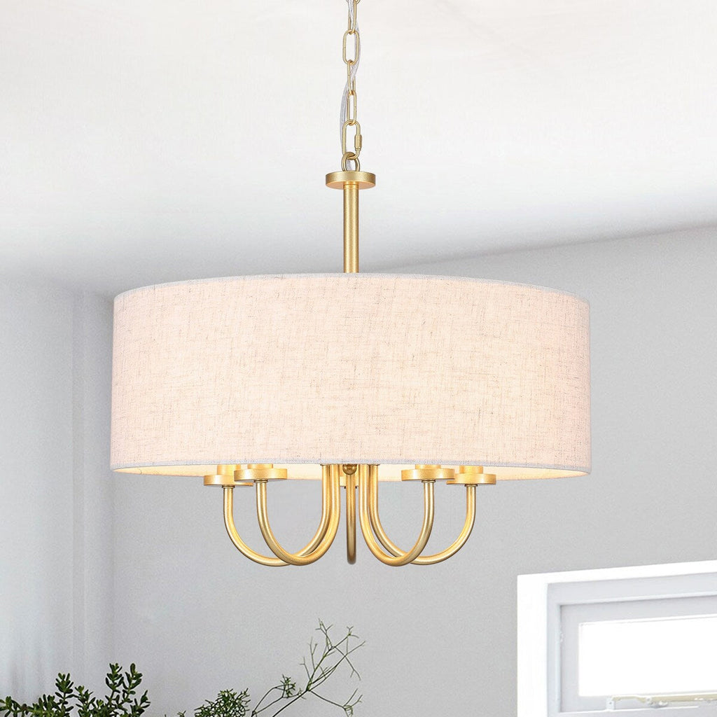 Plafonnier semi-encastré moderne à 5 lampes pour salle à manger, chambre à coucher, salon - N/A