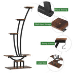 Support pour plantes d'intérieur, support à fleurs à 6 niveaux pour jardin - Lot de 2