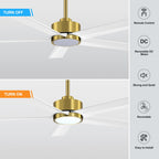 Ventilateur de plafond LED Breezary 65/52/42 à 5 pales avec kit d'éclairage et télécommande