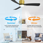 Ventilateur de plafond encastré à DEL noir/blanc de 52 pouces avec télécommande (3 pales)