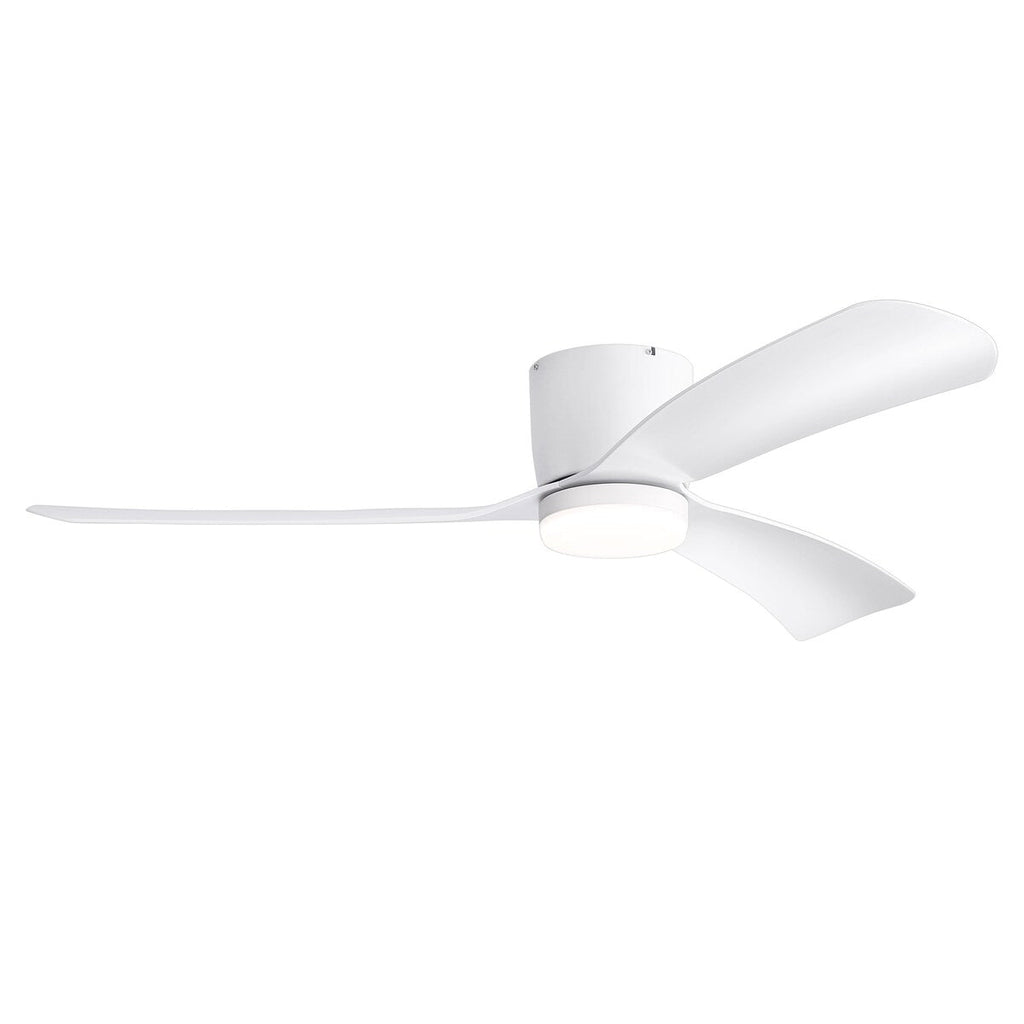 Ventilateur de plafond encastré à DEL noir/blanc de 52 pouces avec télécommande (3 pales)