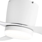 Ventilateur de plafond encastré à DEL noir/blanc de 52 pouces avec télécommande (3 pales)