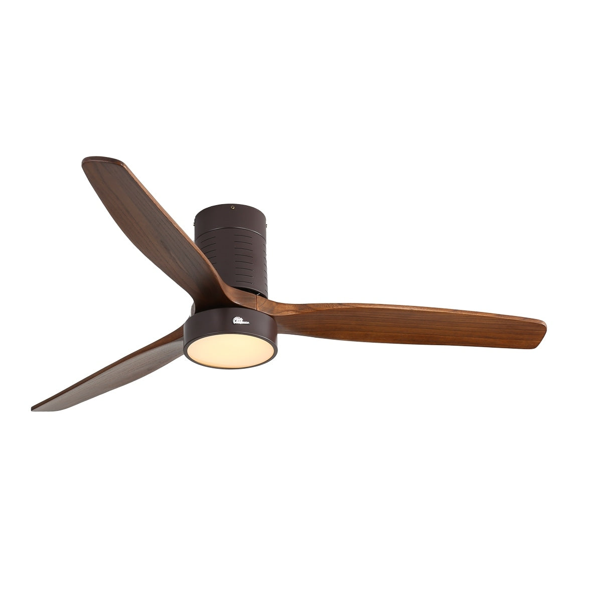Ventilateur de plafond encastré de style campagnard de 52 pouces avec éclairage et télécommande, moteur CC réversible