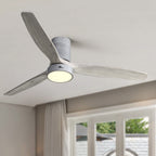 Ventilateur de plafond encastré de style campagnard de 52 pouces avec éclairage et télécommande, moteur CC réversible