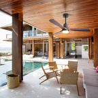 Ventilateur de plafond d'intérieur en bois Sofucor 52 avec télécommande et éclairage intégré en option