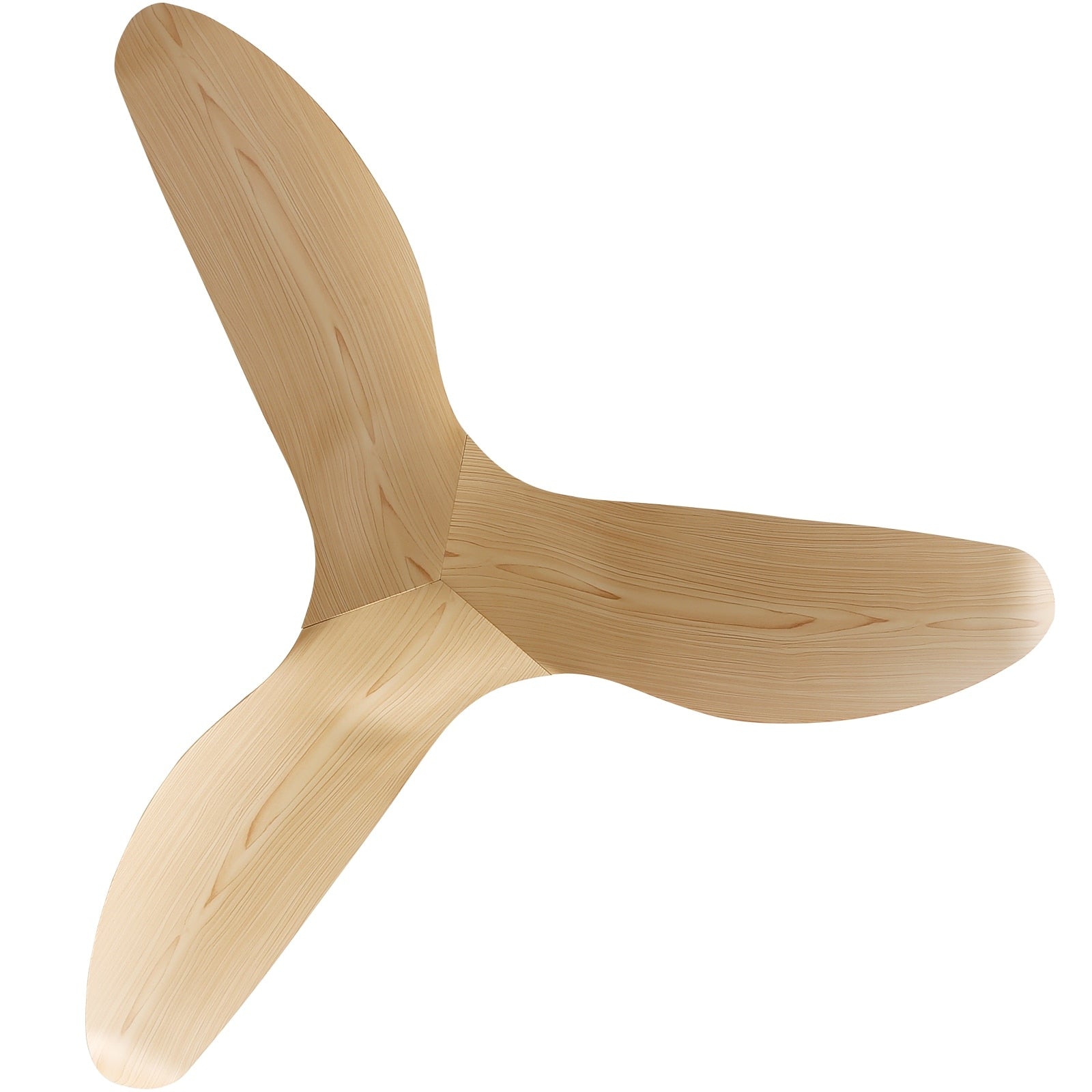 Ventilateur de plafond moderne en bois massif/ABS de 52 pouces avec télécommande (sans lumière), 6 vitesses de vent, flux d'air réversible