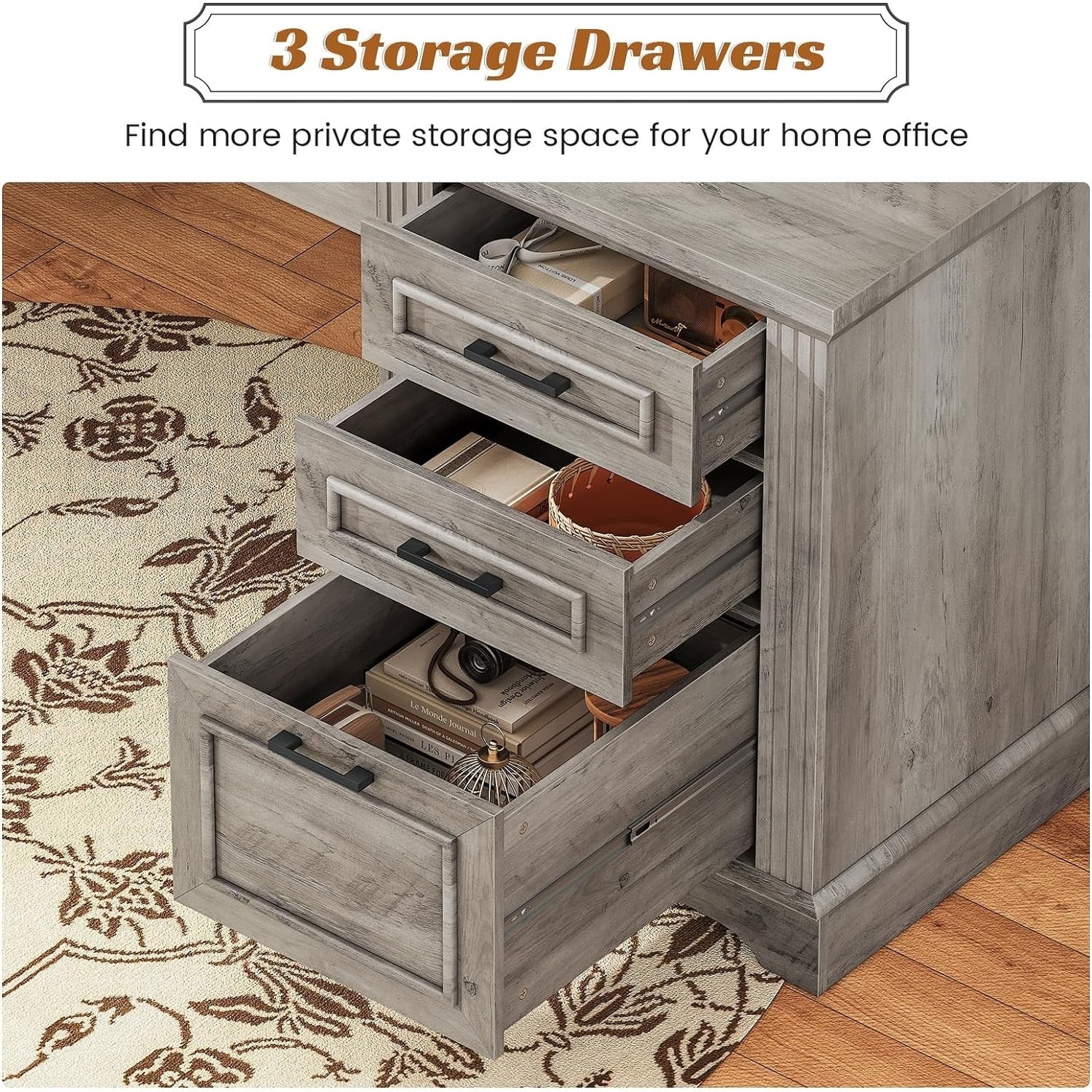 Bureau de direction de ferme Bureau à domicile Tiroir de classement Support d'écran Prise de courant