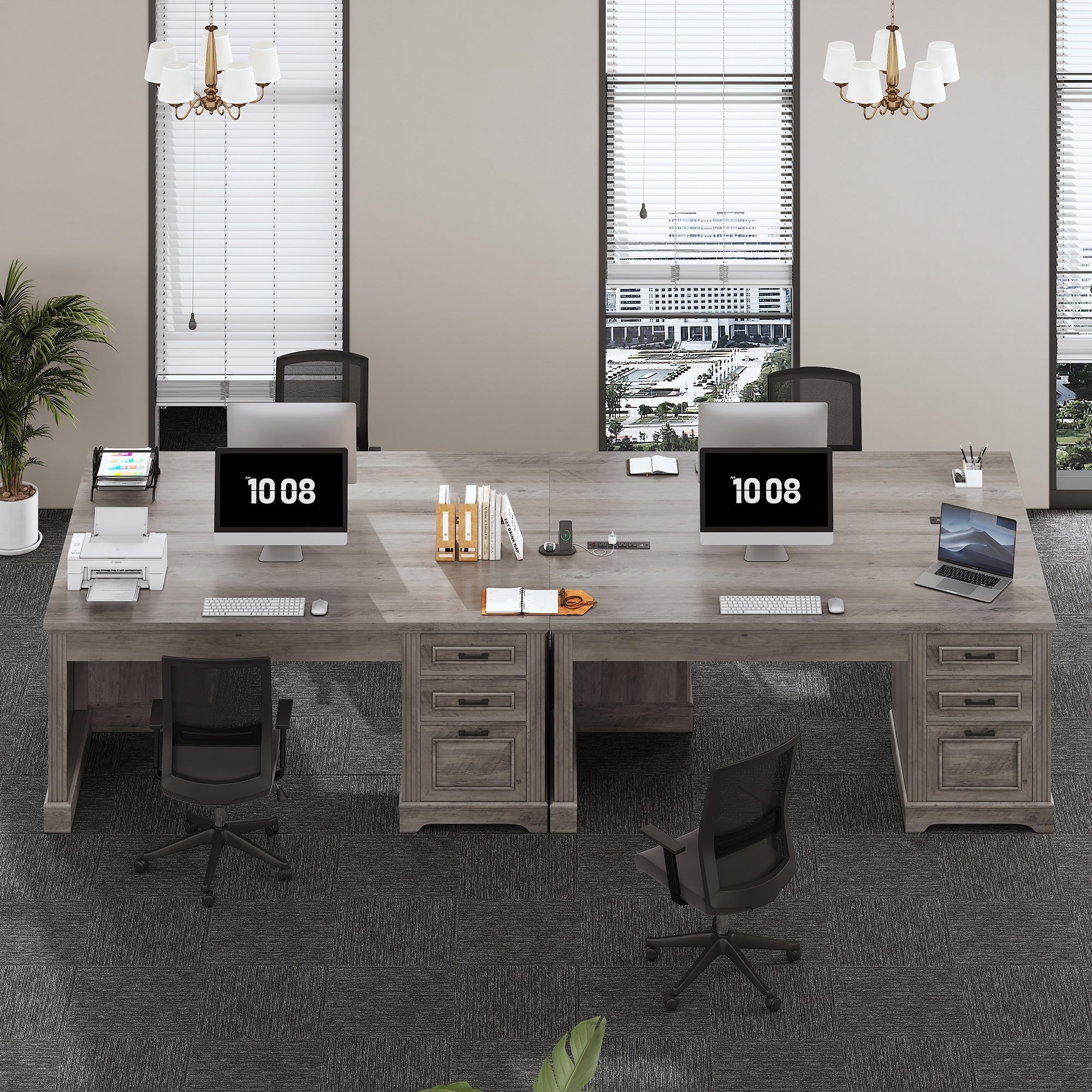 Bureau de direction de ferme Bureau à domicile Tiroir de classement Support d'écran Prise de courant