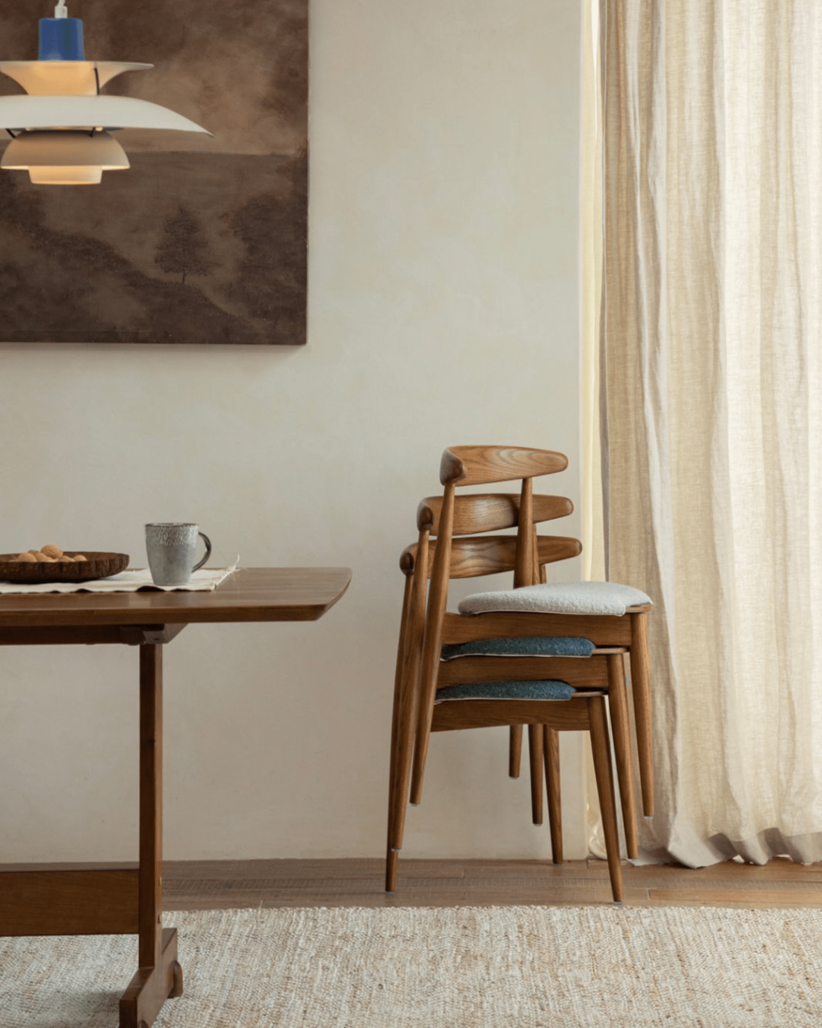 Chaise de salle à manger en forme de cœur