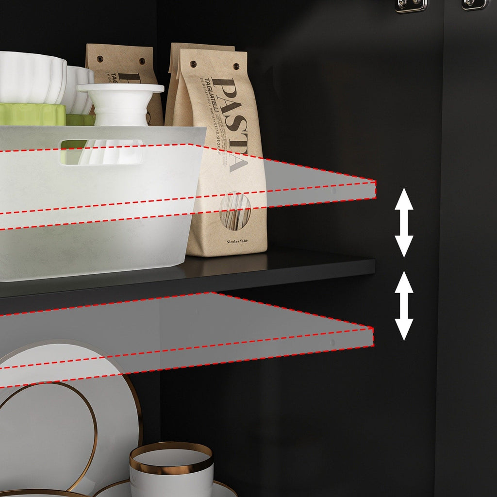 Buffet blanc laqué de 59,1 pouces, style contemporain et moderne du milieu du siècle