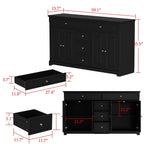 Buffet blanc laqué de 59,1 pouces, style contemporain et moderne du milieu du siècle