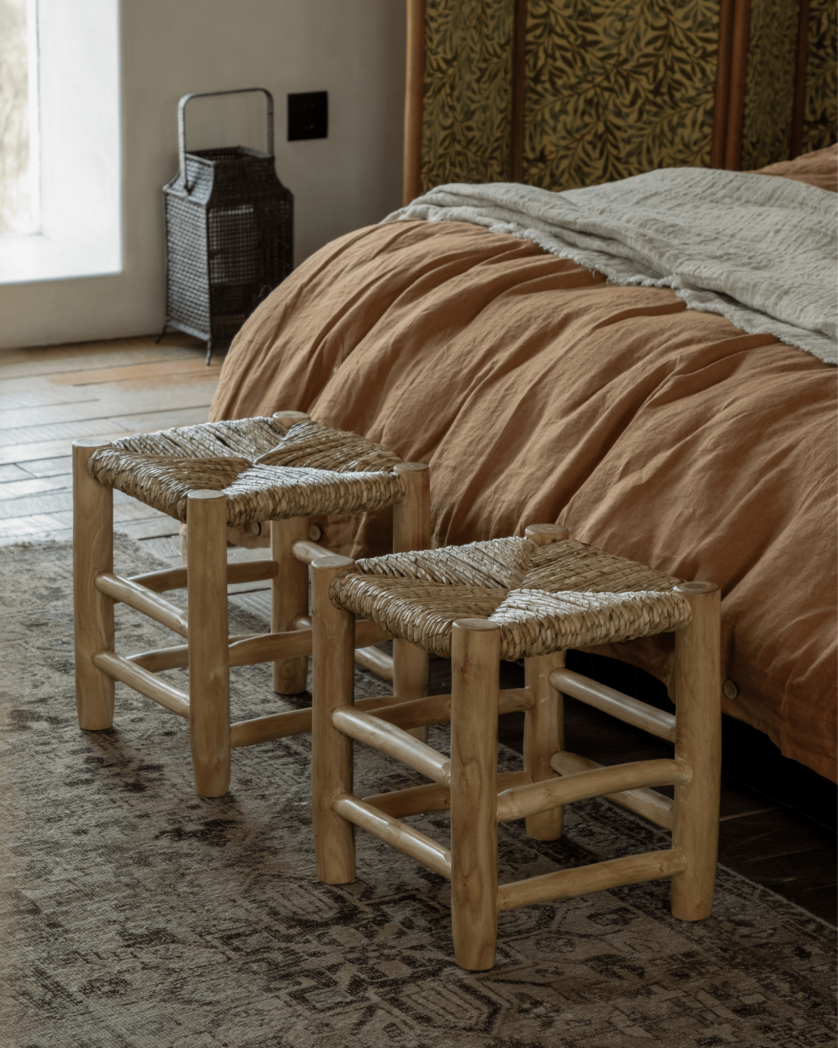 Tabouret tissé à la main Isla