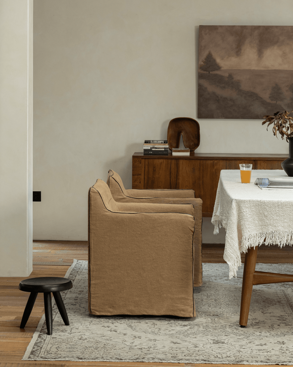 Chaise Ducy avec housse en lin