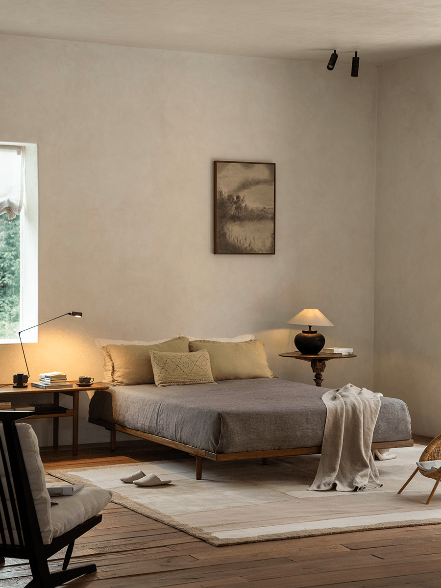 Lit Seren en teck et lin