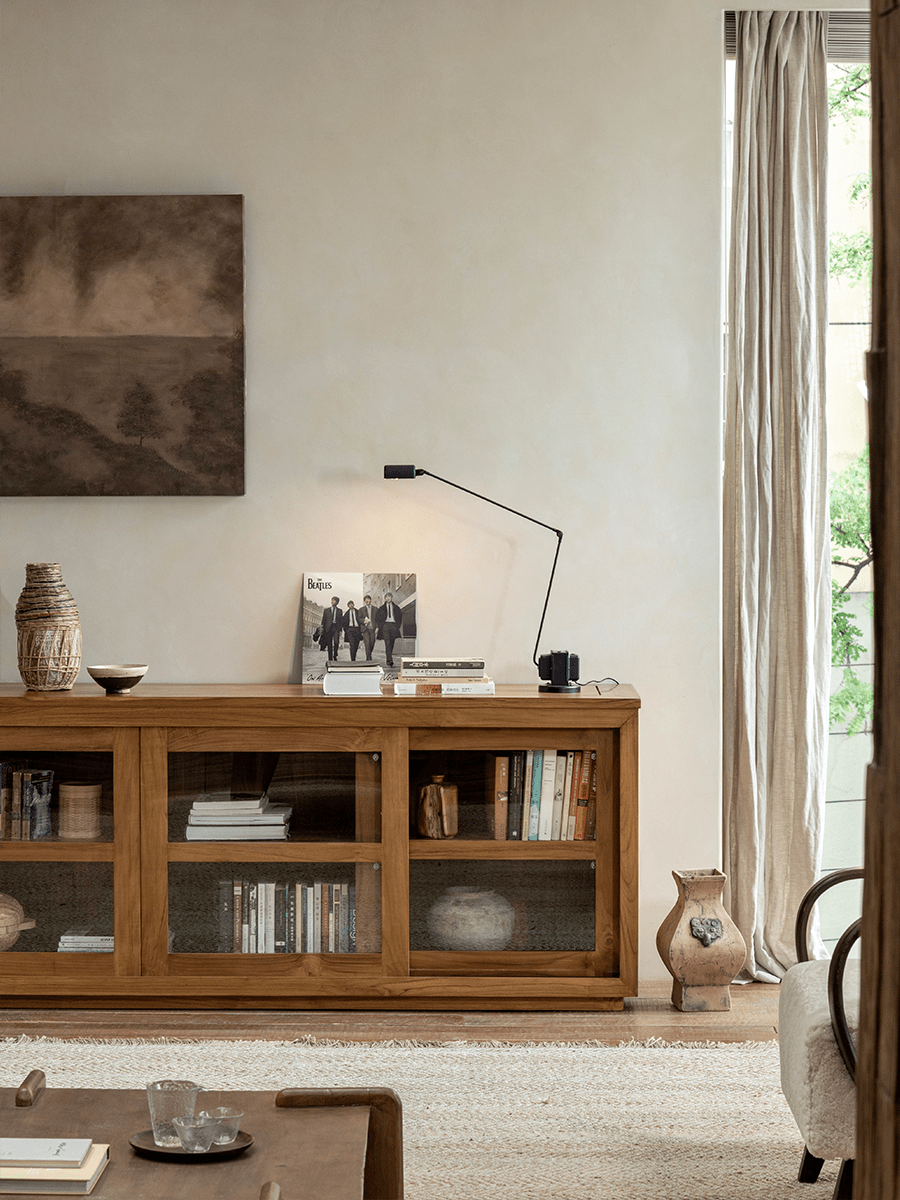 Bibliothèque à façade vitrée