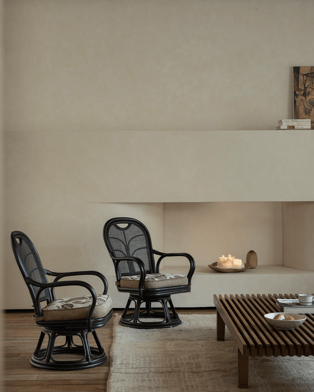 Fauteuil pivotant Ray Mini en rotin