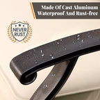 Ensemble de salle à manger de patio en aluminium moulé de 7 pièces de MAISON ARTS avec table rectangulaire extensible et 6 chaises en aluminium moulé