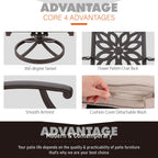 Ensemble de salle à manger de patio en aluminium moulé de 7 pièces de MAISON ARTS avec table rectangulaire extensible et 6 chaises en aluminium moulé