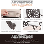 Ensemble de salle à manger de patio en aluminium moulé de 7 pièces de MAISON ARTS avec table rectangulaire extensible et 6 chaises en aluminium moulé