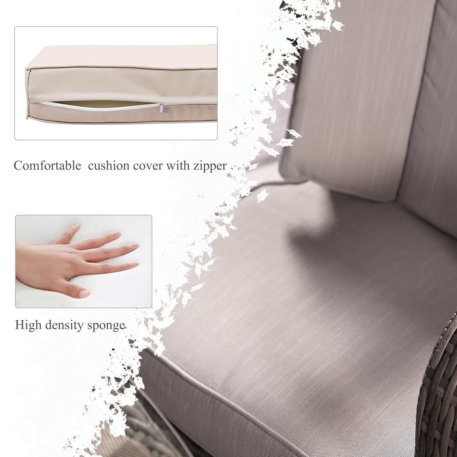 Ensemble de salle à manger rond en rotin et osier pour patio extérieur 7 pièces avec coussins par Moda Furnishings