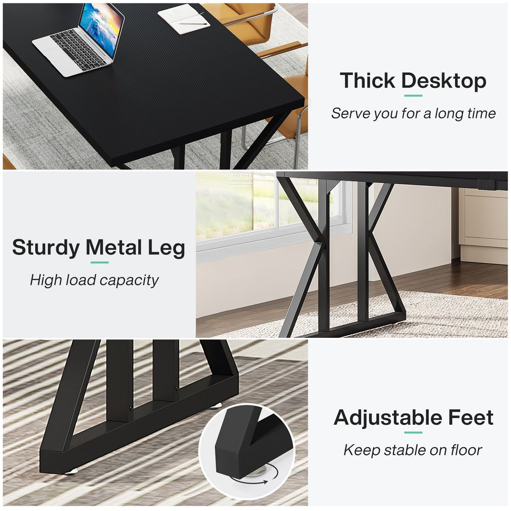 Bureau exécutif de 70,8 pouces, grand poste de travail informatique