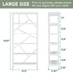 Bibliothèque industrielle 71, étagère à 6 niveaux en bois brun rustique, étagères à livres ouvertes