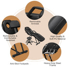 Chaise de massage réglable pour salon de beauté, spa, tatouage, avec tabouret