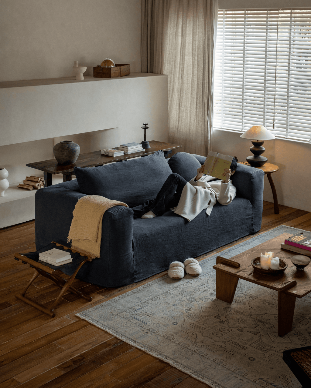 Canapé Domu à housse naturelle