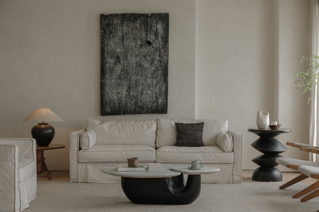 Canapé en cuir à jupe