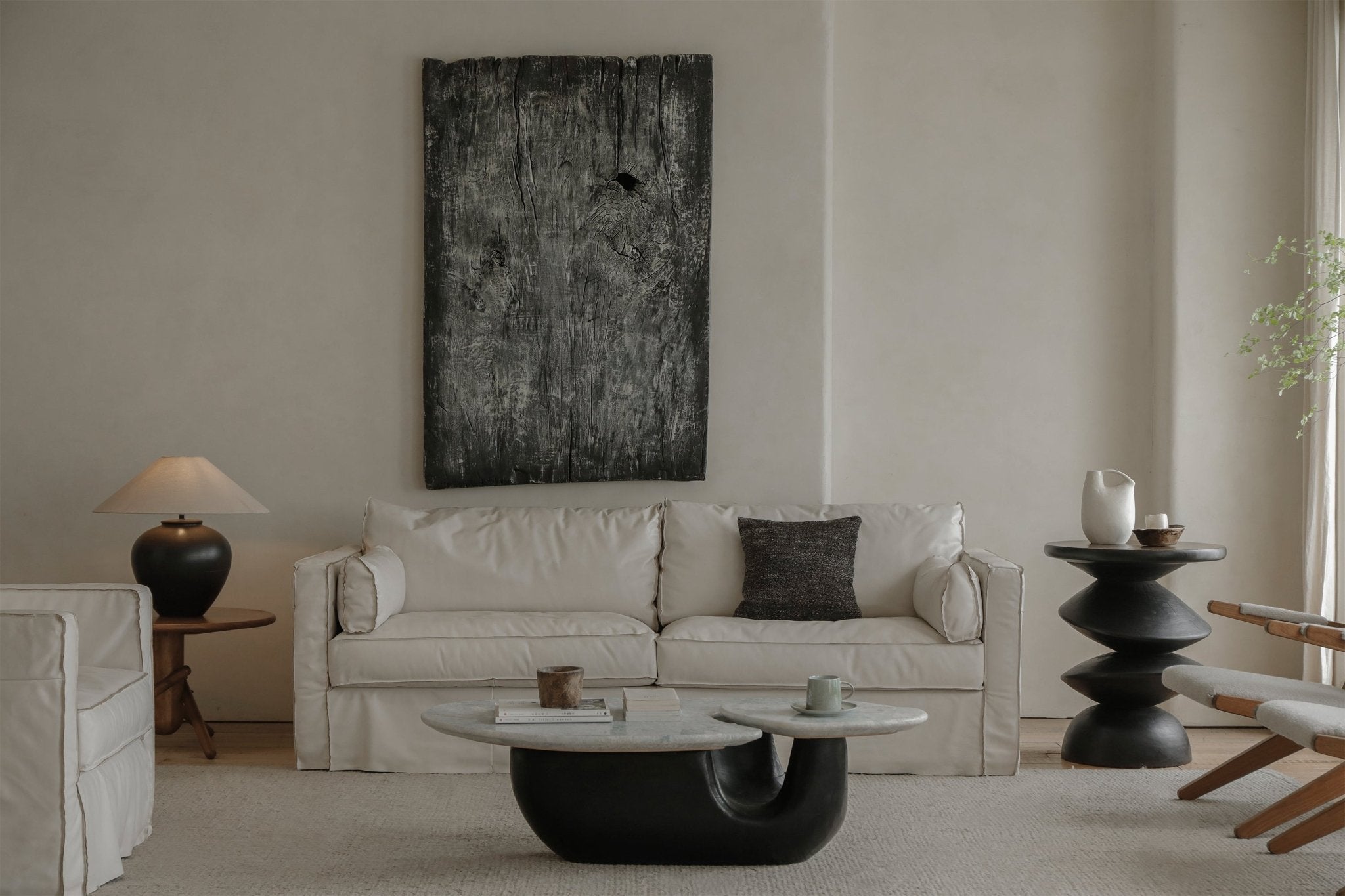 Canapé en cuir à jupe