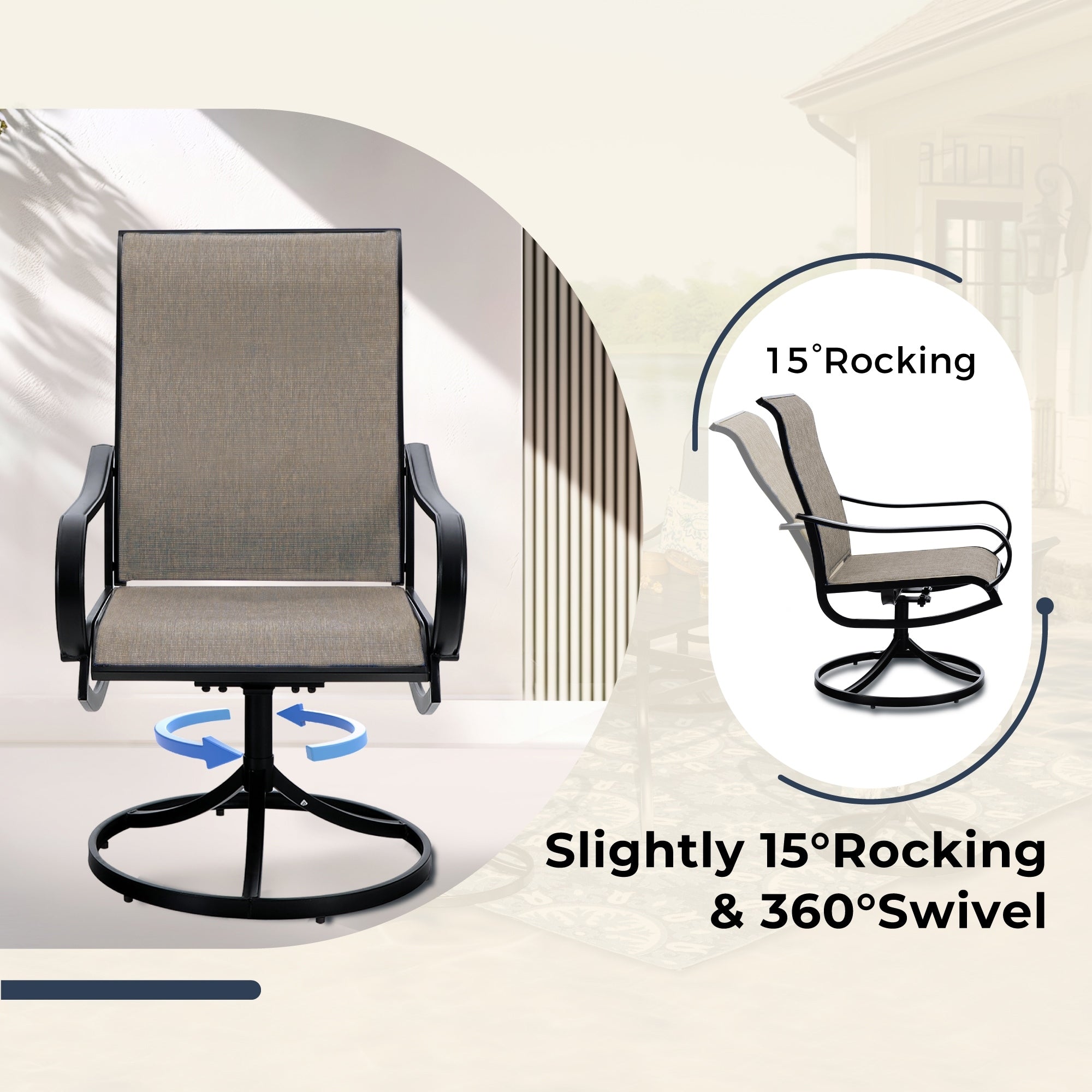 Ensemble de salle à manger de patio 8 pièces MAISON ARTS avec parasol de patio de 13 pieds